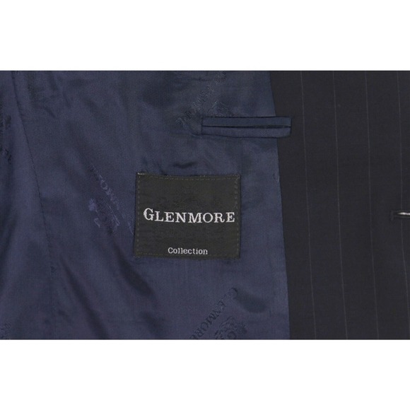 Glenmore Argentina Navy Blue Pinstripe Wool-Mohair Loro Piana Suit 40R - Picture 8 of 11